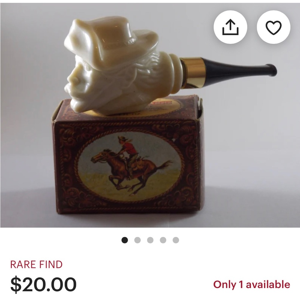 VINTAGE “Pony Express Pipe” Empty Great detail Conversation piece Avon